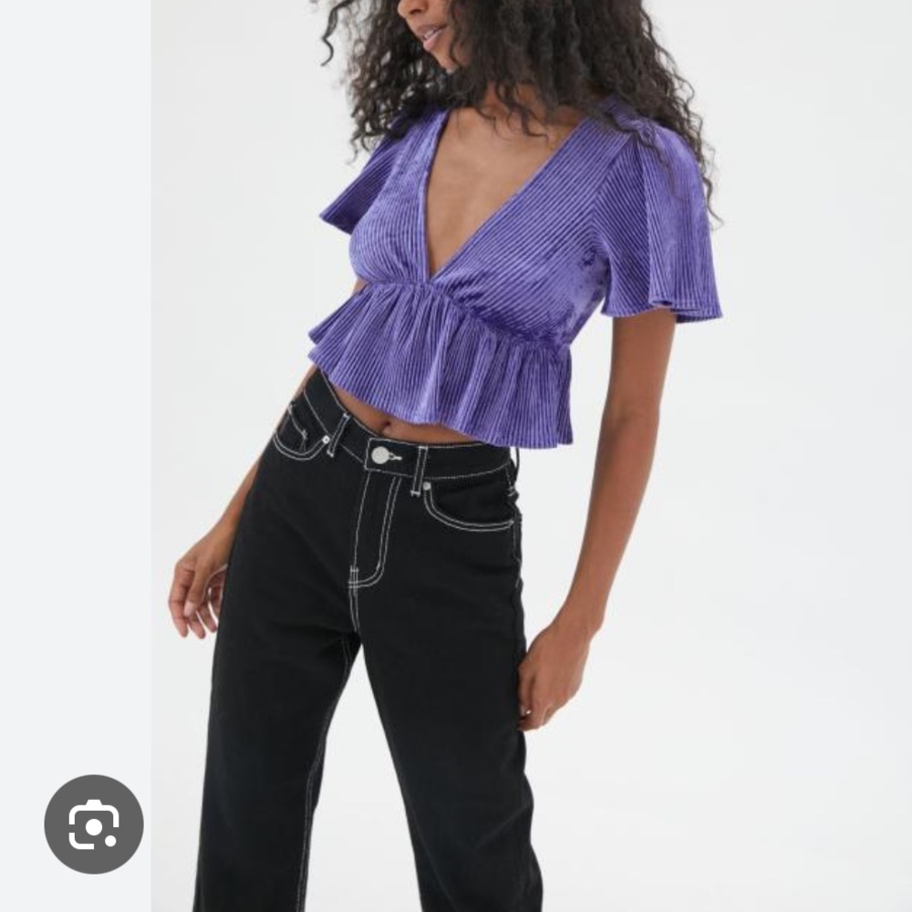 Urban Outfitters smitten ribbed peplum crop top
